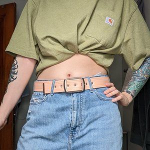 Couch guitar straps vegan leather pink belt